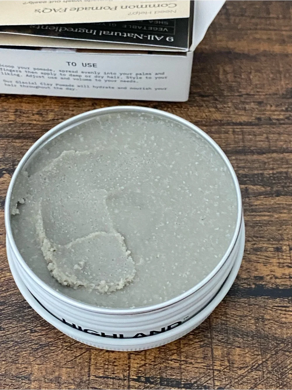 Highland Glacial Clay Pomade 2.1oz USED
